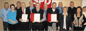 Langjährige Mitglieder ehrte der SPD-Ortsverein Wiesau. Das Bild zeigt die anwesenden Geehrten mit dem Vorstandsgremium